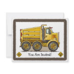 Highway Dump Truck Kids Party Invitation