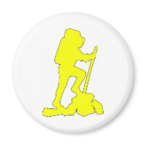Hiker Silhouette Emblem Graphic Design Backpacker