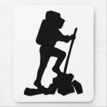 Hiker Silhouette Emblem Graphic Design Backpacker mousepads