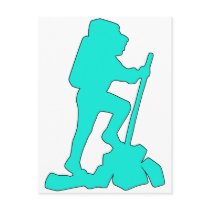 Hiker Silhouette Emblem Graphic Design Backpacker