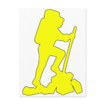 Hiker Silhouette Emblem Graphic Design Backpacker