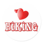 Hiking Hearts Round Sticker