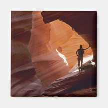 Hiking in the Corkscrew section of Antelope Fridge Magnet
