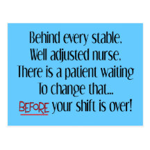 Hilarious Nurse Gifts "Behind Every Stable Nurse" Post Cards