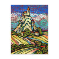 Hill Castle Fantasy Postcard