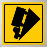 Hill or Steep Grade Warning Highway Sign posters