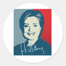 HILLARY CLINTON AUTOGRAPHED SIGN.png Round Stickers