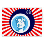 hillary clinton : blue bubbles & red rays : greeting cards