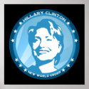 hillary clinton : blue rays : posters