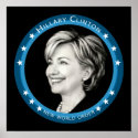 hillary clinton : blue rays : posters