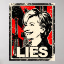 Hillary Clinton: LIES! Distressed posters