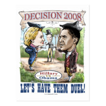 Hillary vs. Obama Postcard 