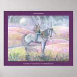 Hills of Enchantment Fairy Unicorn Poster posters