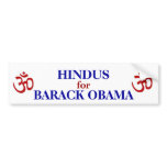 HINDUS FOR OBAMA BUMPER STICKER bumper stickers