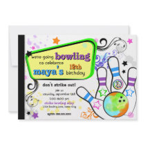 Hip and Colourful Bowling Invitation