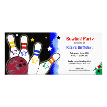 Hip Bright Bowling Party Invitation