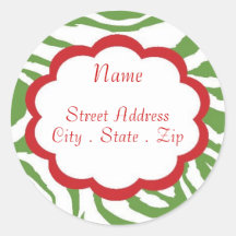 Hip Christmas Address Lables Round Stickers