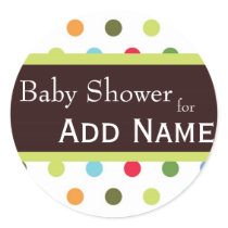 Hip dots Baby Shower Sticker