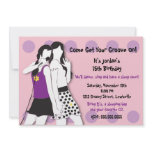 Hip Girls Singing in Pink and Purple invitations