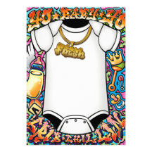 Hip Hop Graffiti Baby Shower Invitations