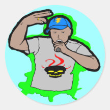 Hip Hop Rap 1 Round Sticker