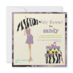 Hip mama, purple zebra baby shower invitations