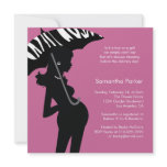 Hip Mom Umbrella Baby Shower Invitation Card