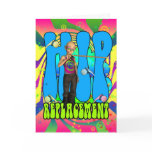 Hip Replacement Hippie retro 60's card, psychedeli