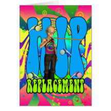 Hip Replacement Hippie retro 60's card, psychedeli