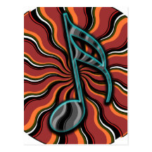 Hip Semiquaver -  16th Note Music Symbol Postcards
