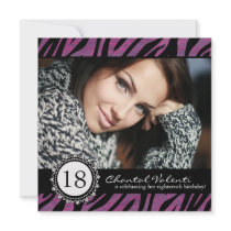 Hip Zebra Print - 18th Birthday Party Invitates