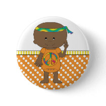 Hippie Baby African American Orange Polka Dots 3