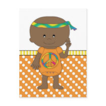 Hippie Baby African American Orange Polka Dots 3