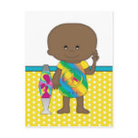Hippie Baby African American Yellow Polka Dots postcards