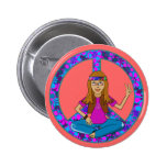 Hippie Chick Button