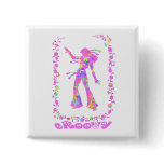 Hippie Chick Groovy Button