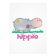 hippie hippo personalized invites