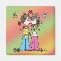 Hippie Lovers Magnet