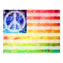 Hippie Peace Freak Flag Postcards