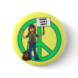 Hippie Peace Love and Unity buttons