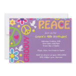 Hippie, Peace Sign, 60's theme, party invites invitations