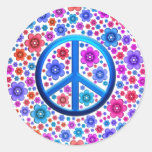 Hippie Peace Sign Round Sticker