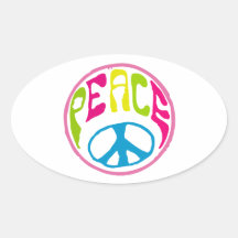 Hippie Peace Sign Sticker