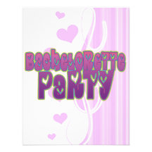 hippie purple heart bachelorette party fun custom invitations