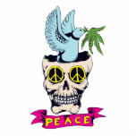 hippie retro peace skull vector art photo sculptures