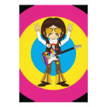 Hippie Rock Star with Guitar Personalized Invites