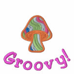 Hippie Striped Mushroom, Groovy! embroidered shirts