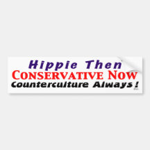 Hippie Then Bumpersticker Bumper Stickers