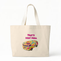 hippie van retro  how i roll tote bag