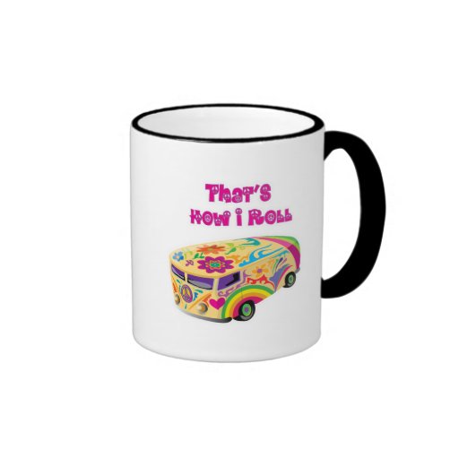 hippie van retro  how i roll coffee mugs